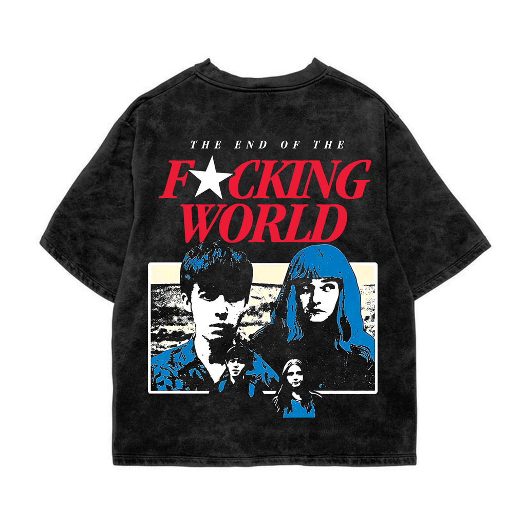 End Of The World Acid Wash Oversized Tee