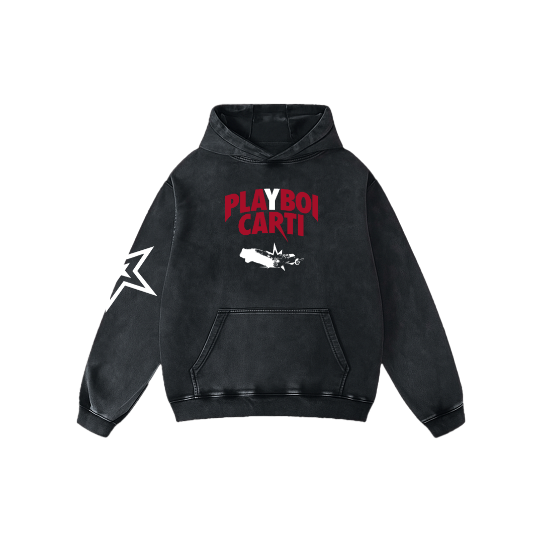 RED MOON Acid Wash Hoodie