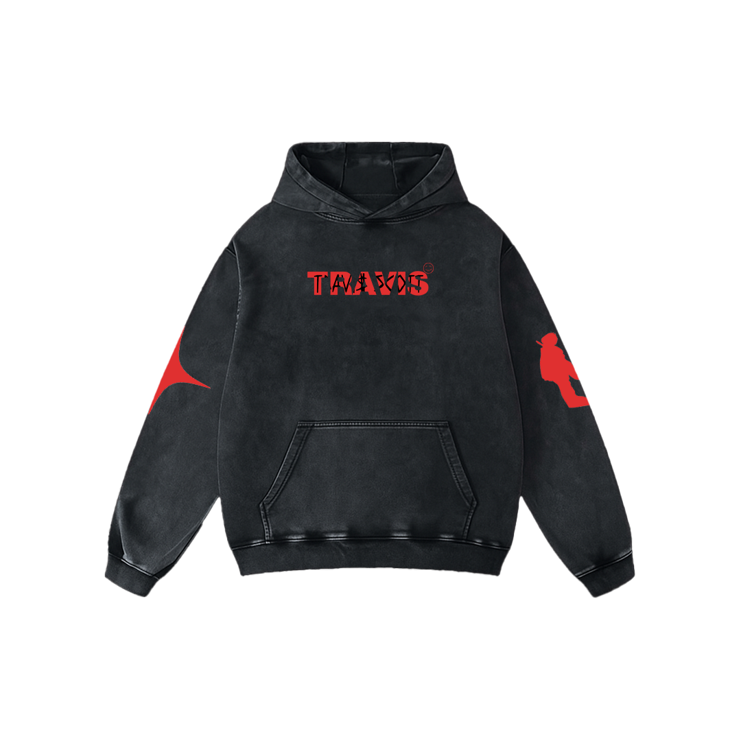 TRAVIS STATE Acid Wash Hoodie