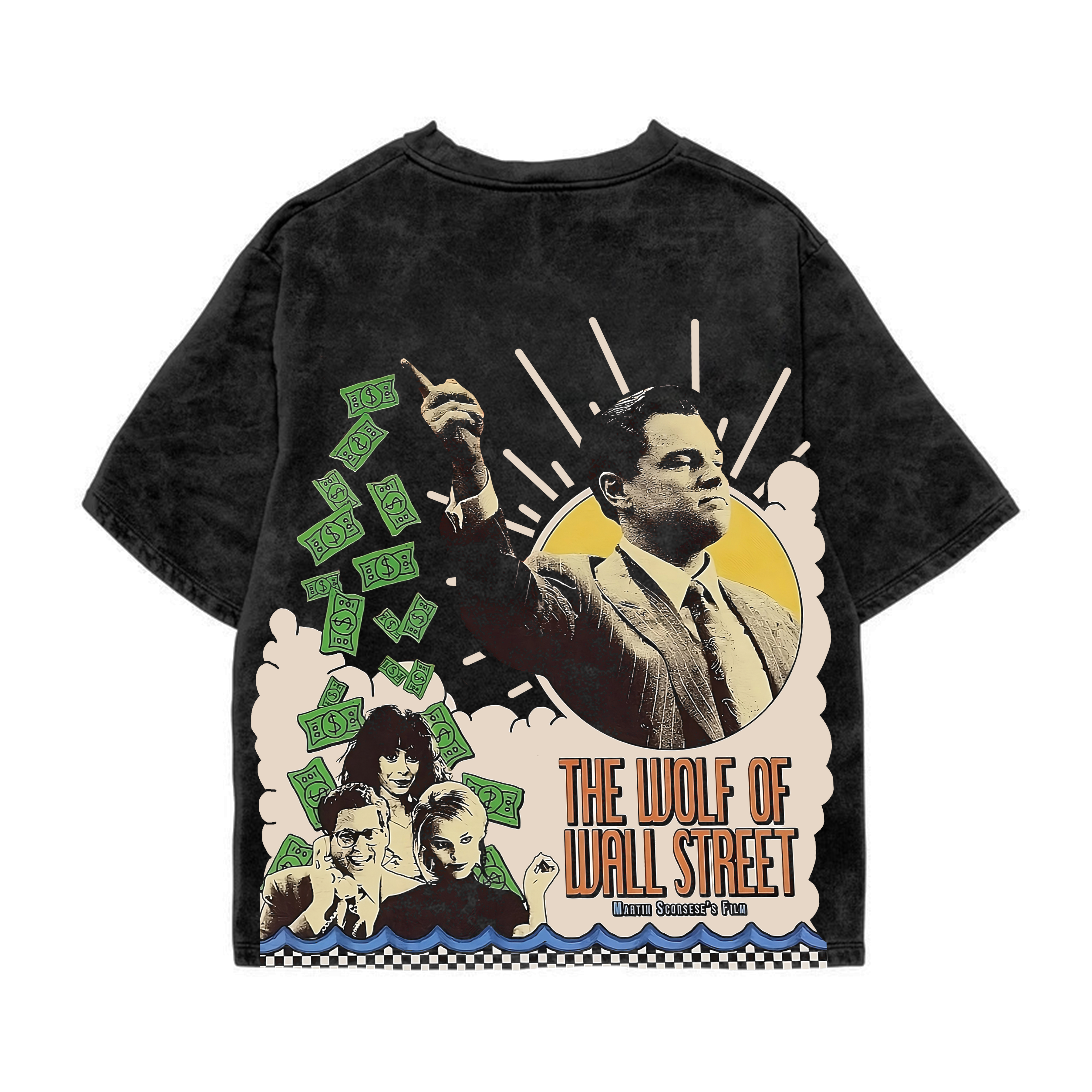Wall Street Acid Wash Oversized Tee